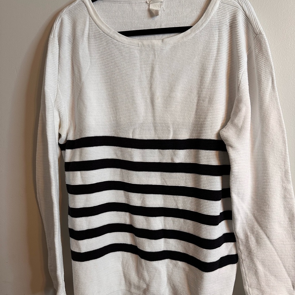 H&M Black and White Striped Sweater